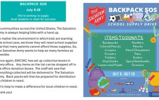 SOS, Backpack Drive, Salvation Army